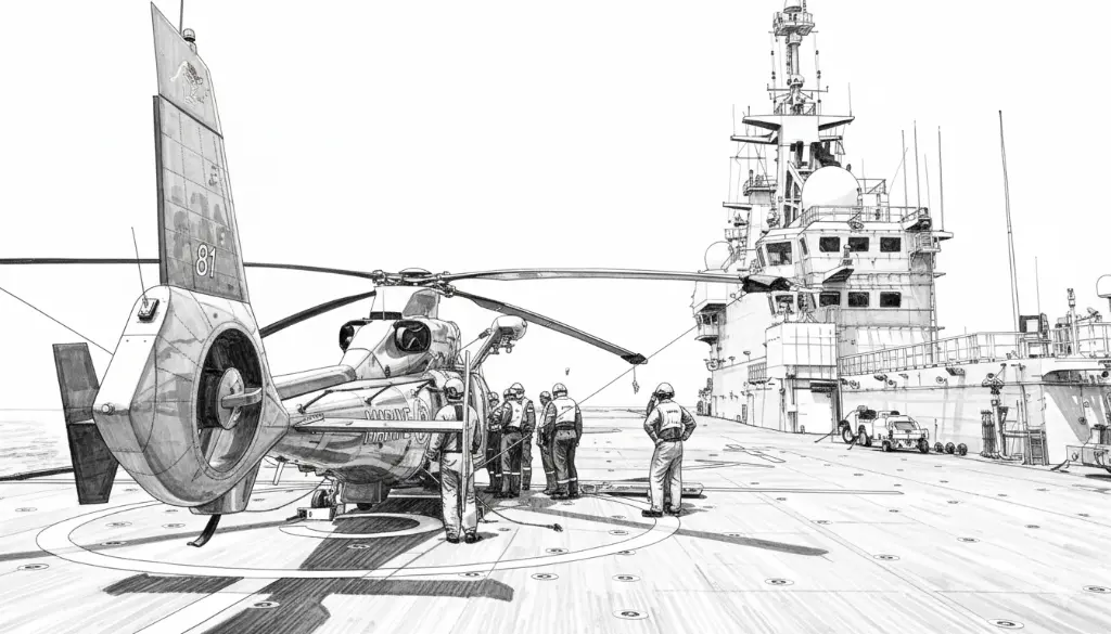 Dessin d'un hélico pour la défense sur porte avion dessin-defense-helico-alotech