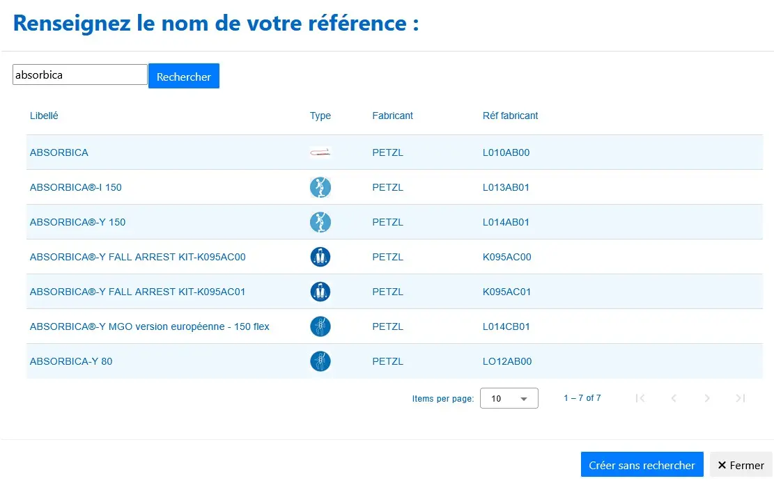 Liste équipements préconfigurés Keep Control Liste équipements préconfigurés Keep Control