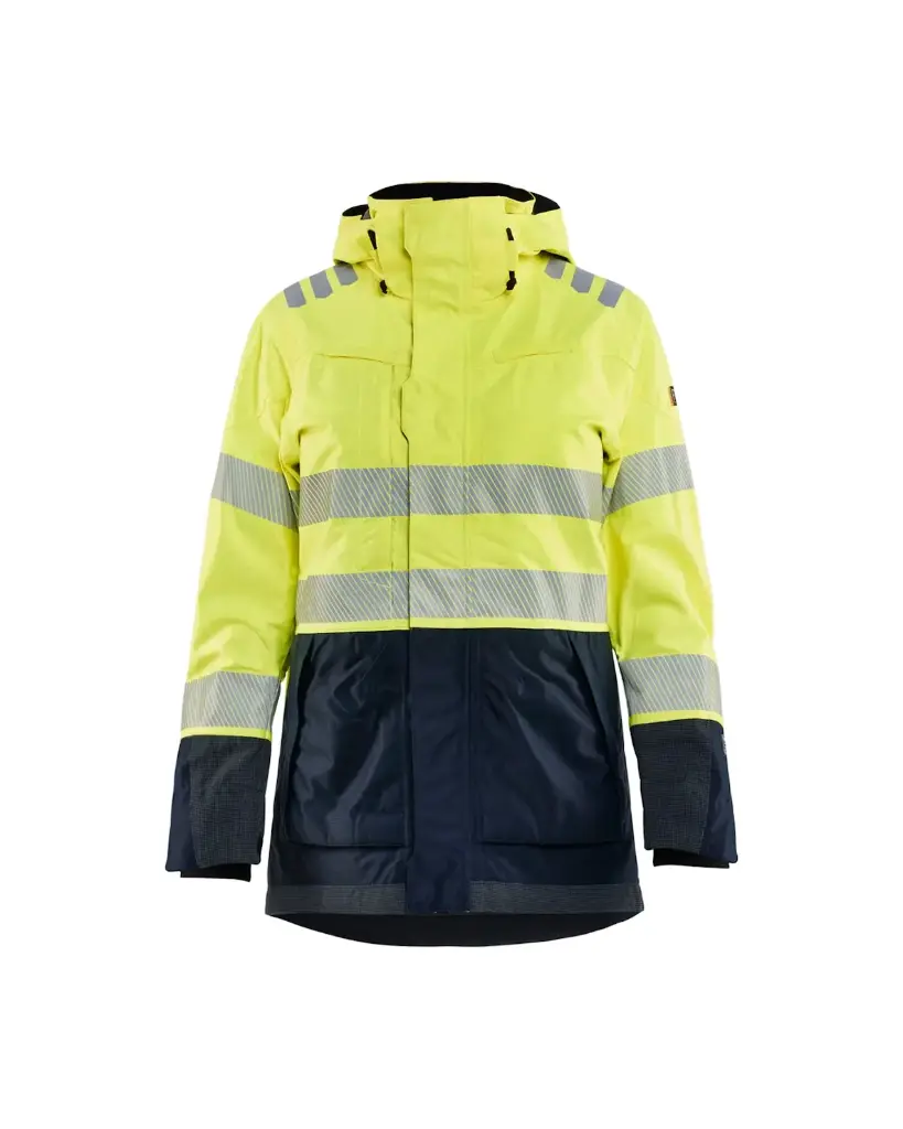 BLAKLADER - Veste Hardshell multinormes femme - Jaune fluo/Marine