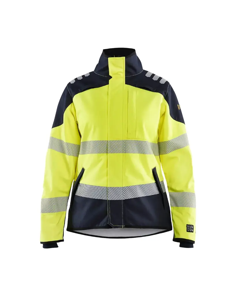 BLAKLADER - Veste Softshell Multinormes APC 2 femme - Jaune fluo/Marine