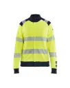 BLAKLADER - Sweat zippé multinormes femme - Jaune fluo/Marine