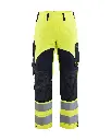 BLAKLADER - Pantalon multinormes inhérent femme -Jaune fluo/Marine