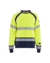 BLAKLADER - Sweat Multinormes - Jaune fluo/Marine