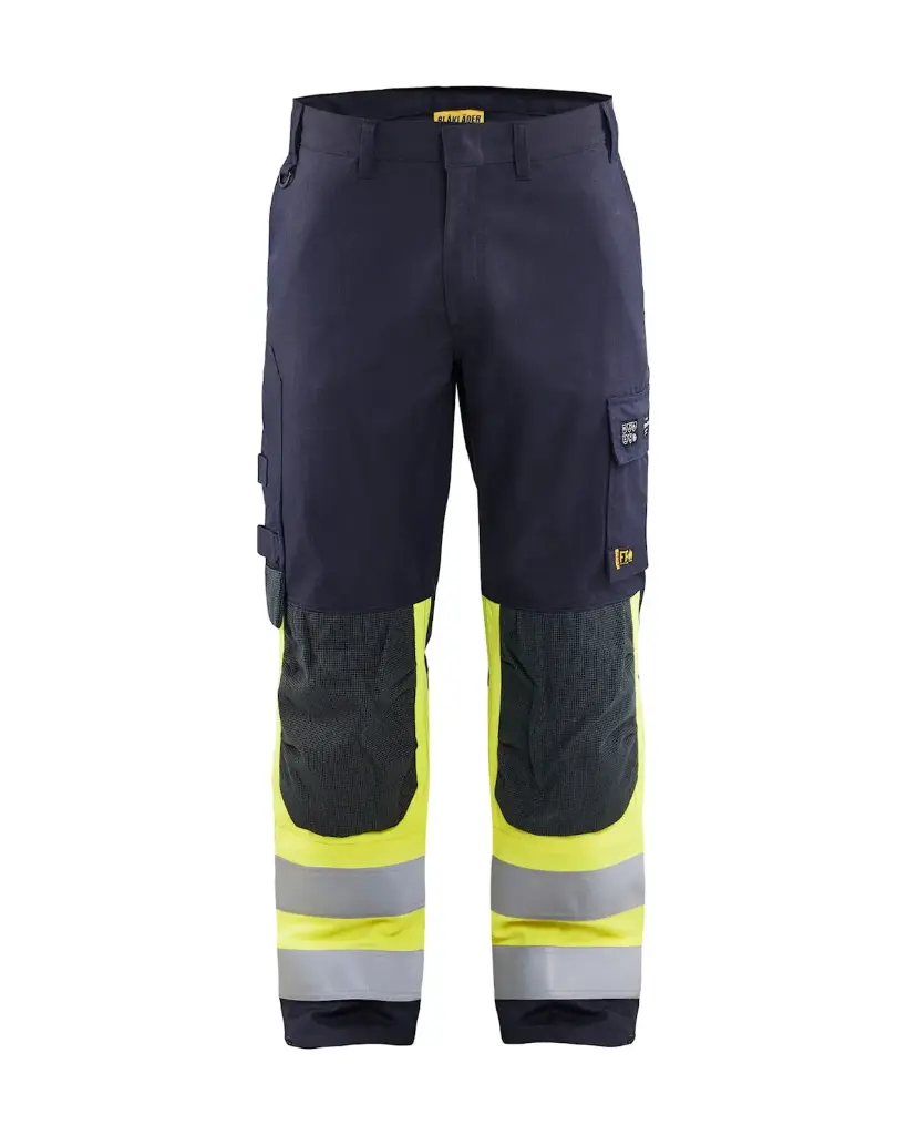 BLAKLADER - Pantalon multinormes inhérent  - Marine/Jaune fluo