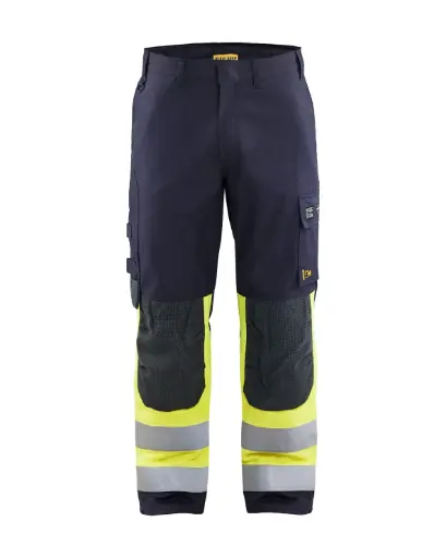 BLAKLADER - Pantalon multinormes inhérent  - Marine/Jaune fluo