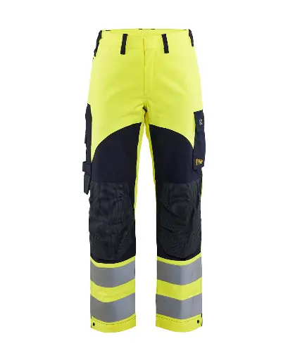 BLAKLADER - Pantalon multinormes inhérent femme -Jaune fluo/Marine